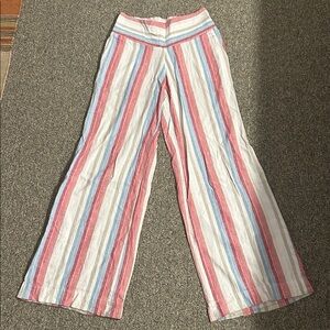 Striped Wide-Leg dress Pants Small